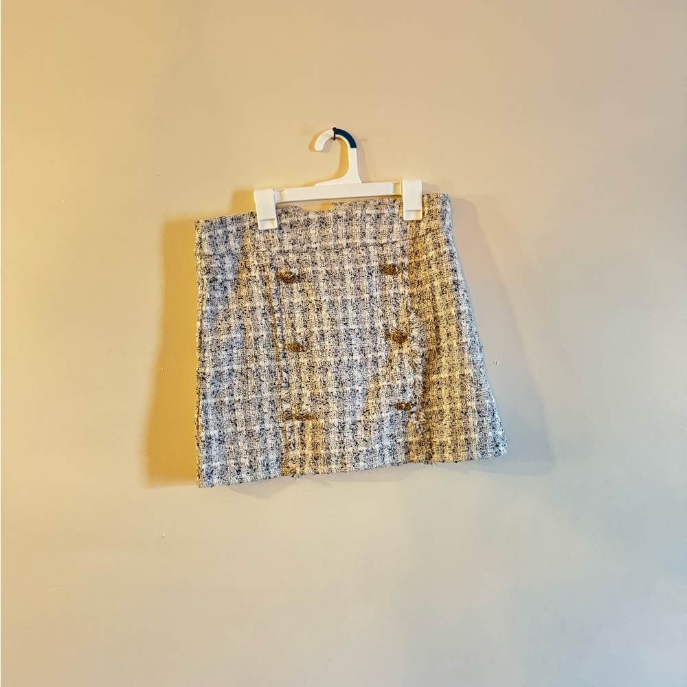 DO+BE Tweed Pencil Skirt - Gray and White